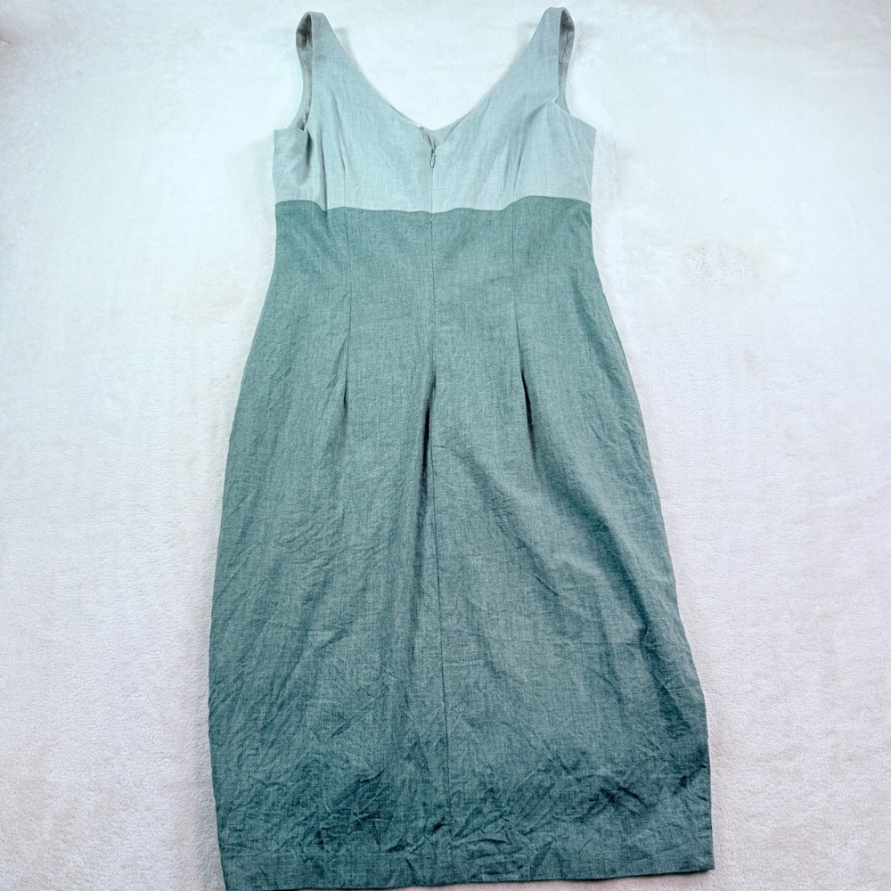 Laundry by Shelli Segal Vintage 90s Grey Colorblock Floral Sheath‎ Dress L9826 - Picture 9 of 9